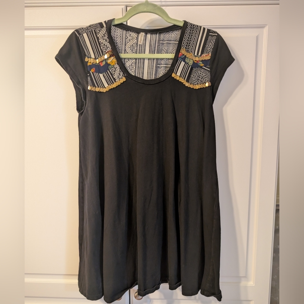 Black Embroidered Women's Dress